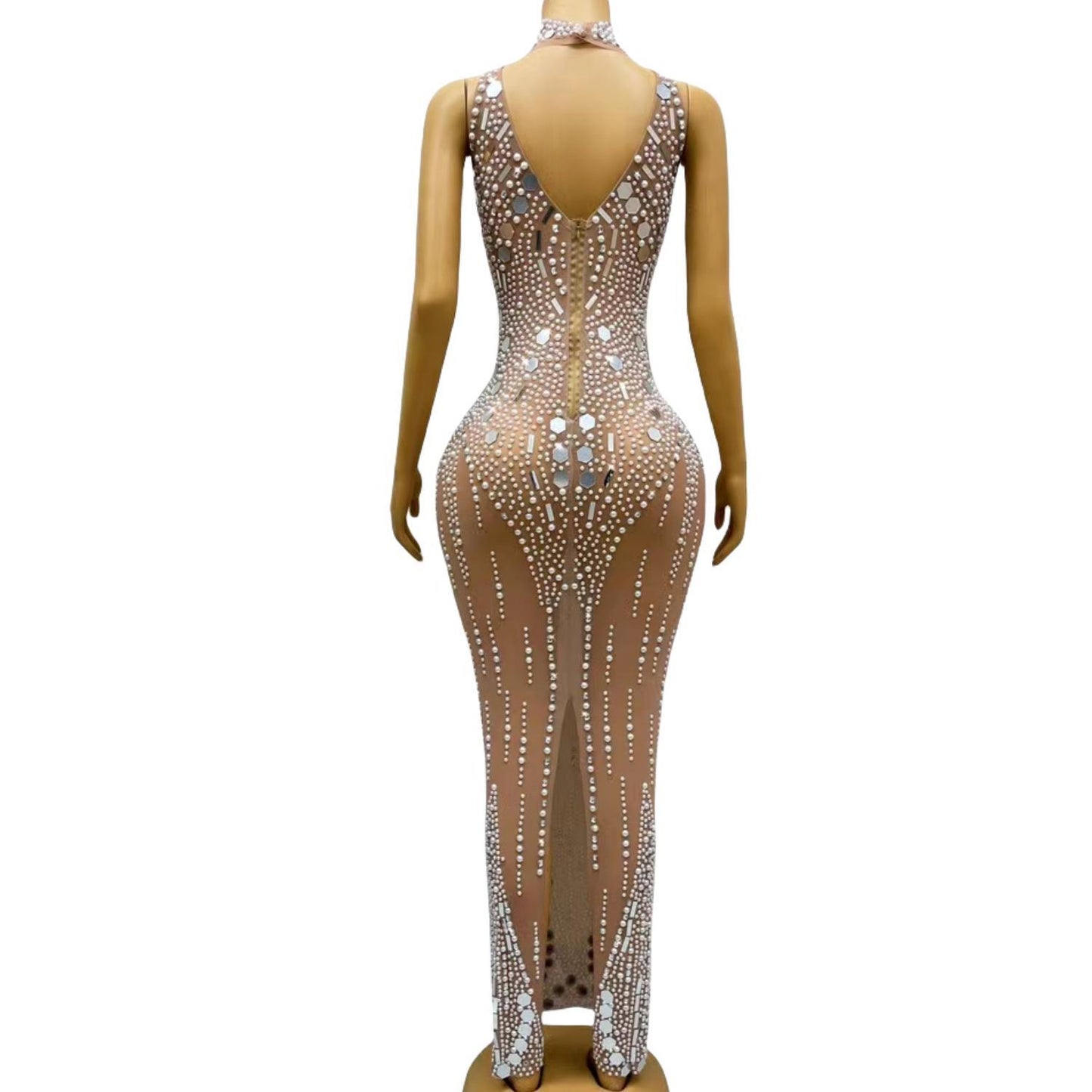 CELESINYI Baiyu Crystal Pearl Mermaid Gown