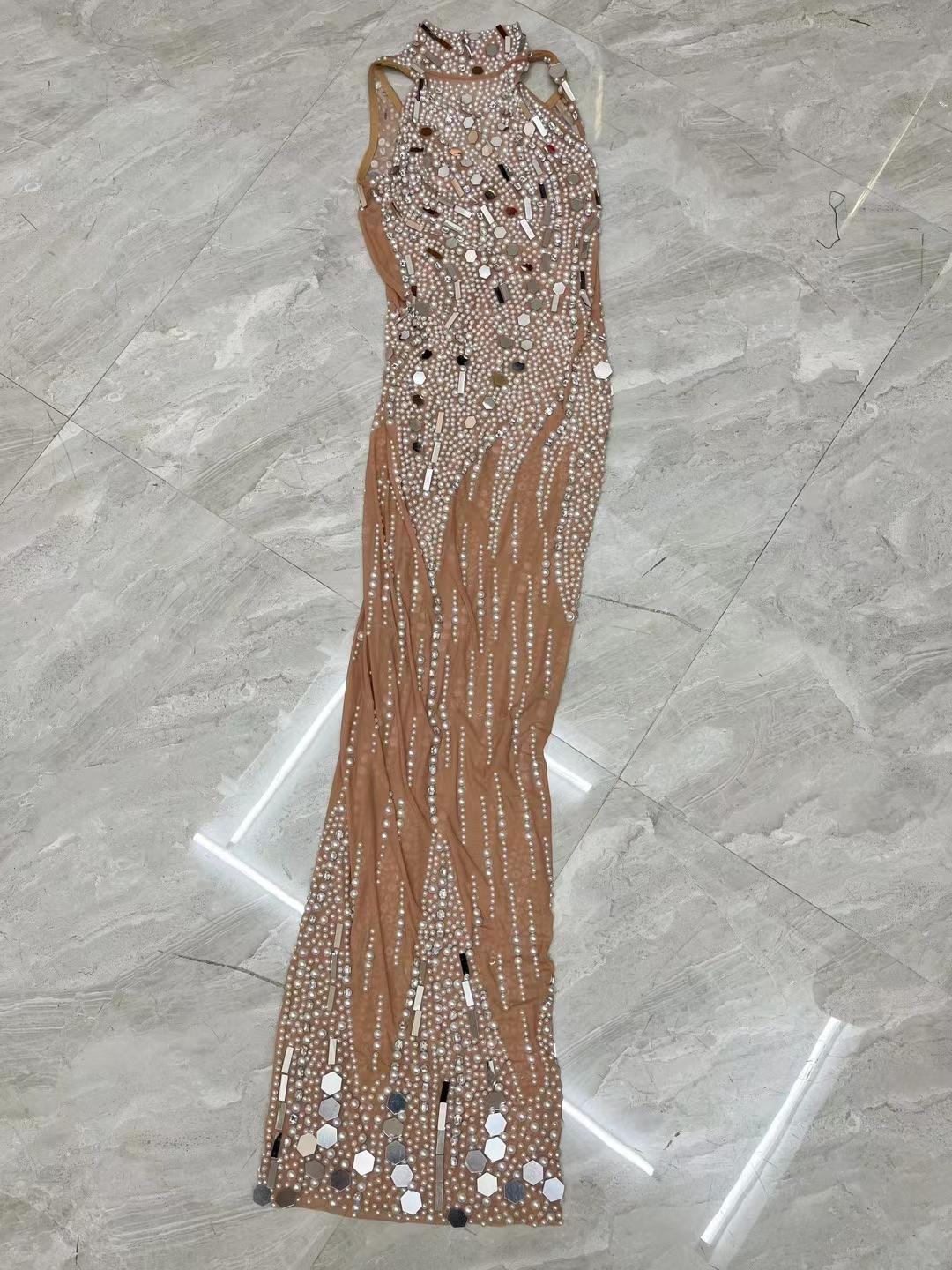 CELESINYI Baiyu Crystal Pearl Mermaid Gown