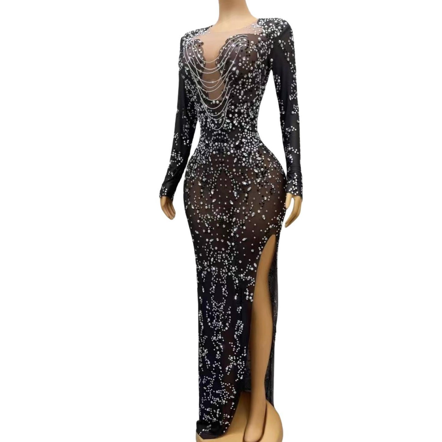 CELESINYI Heshouwu Crystal Illusion Gown
