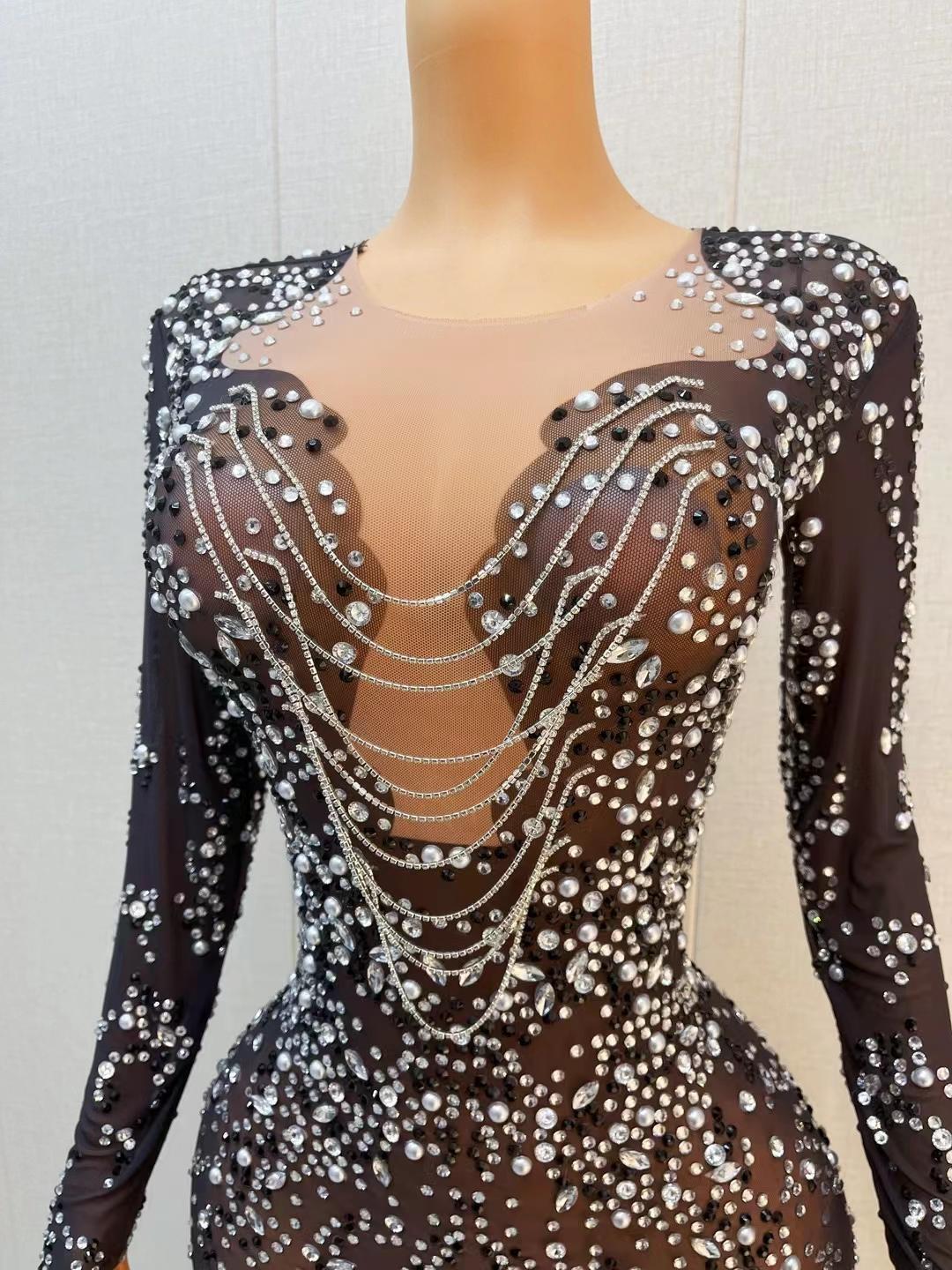 CELESINYI Heshouwu Crystal Illusion Gown