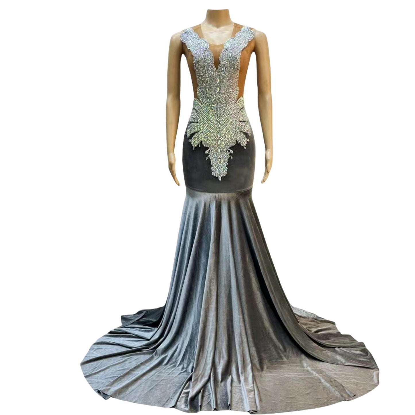CELESINYI Yuanyang Crystal Mermaid Gown