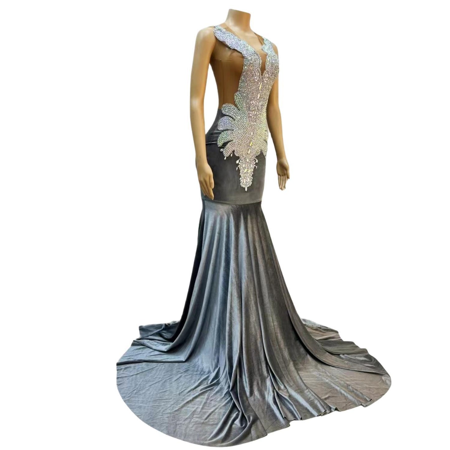 CELESINYI Yuanyang Crystal Mermaid Gown