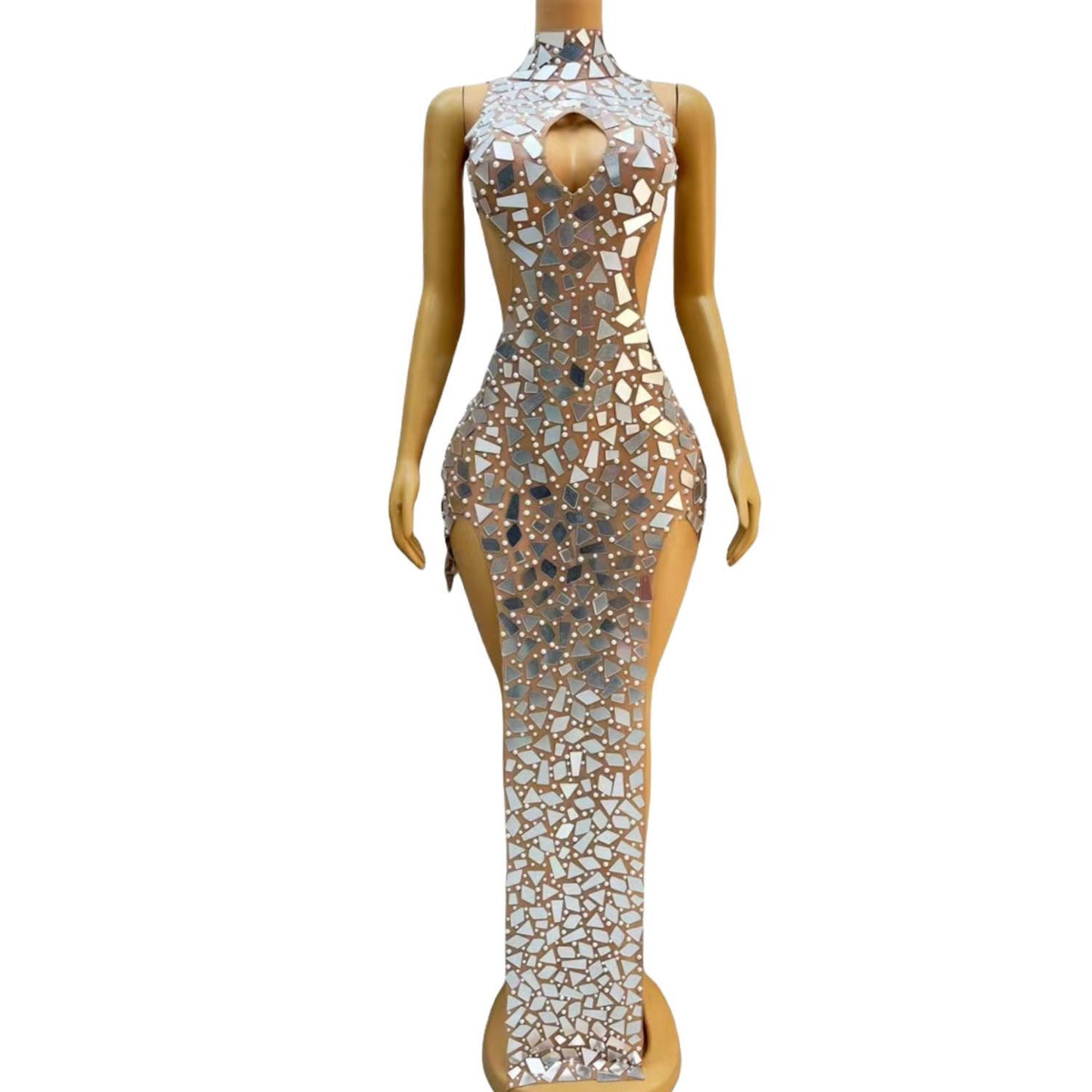 CELESINYI Zhenzhujing Crystal Pearl Mirror Gown