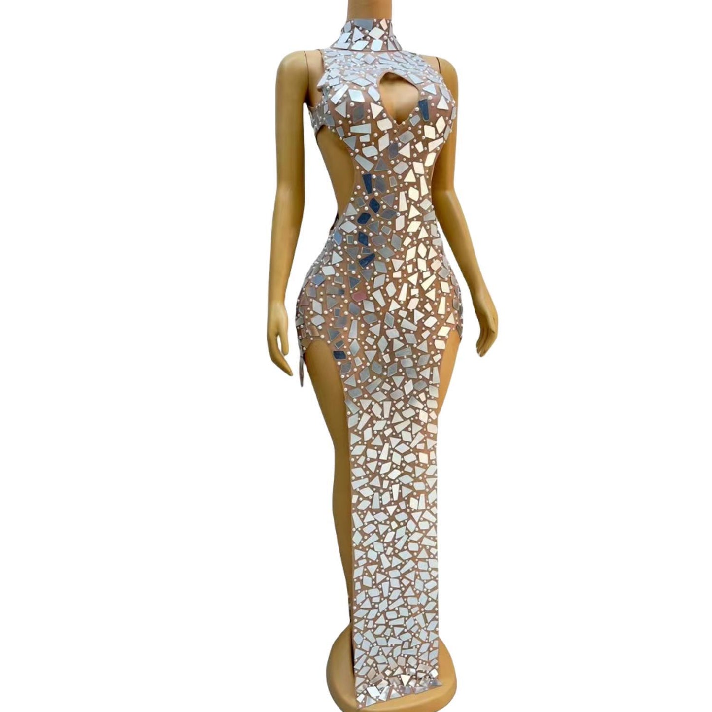CELESINYI Zhenzhujing Crystal Pearl Mirror Gown