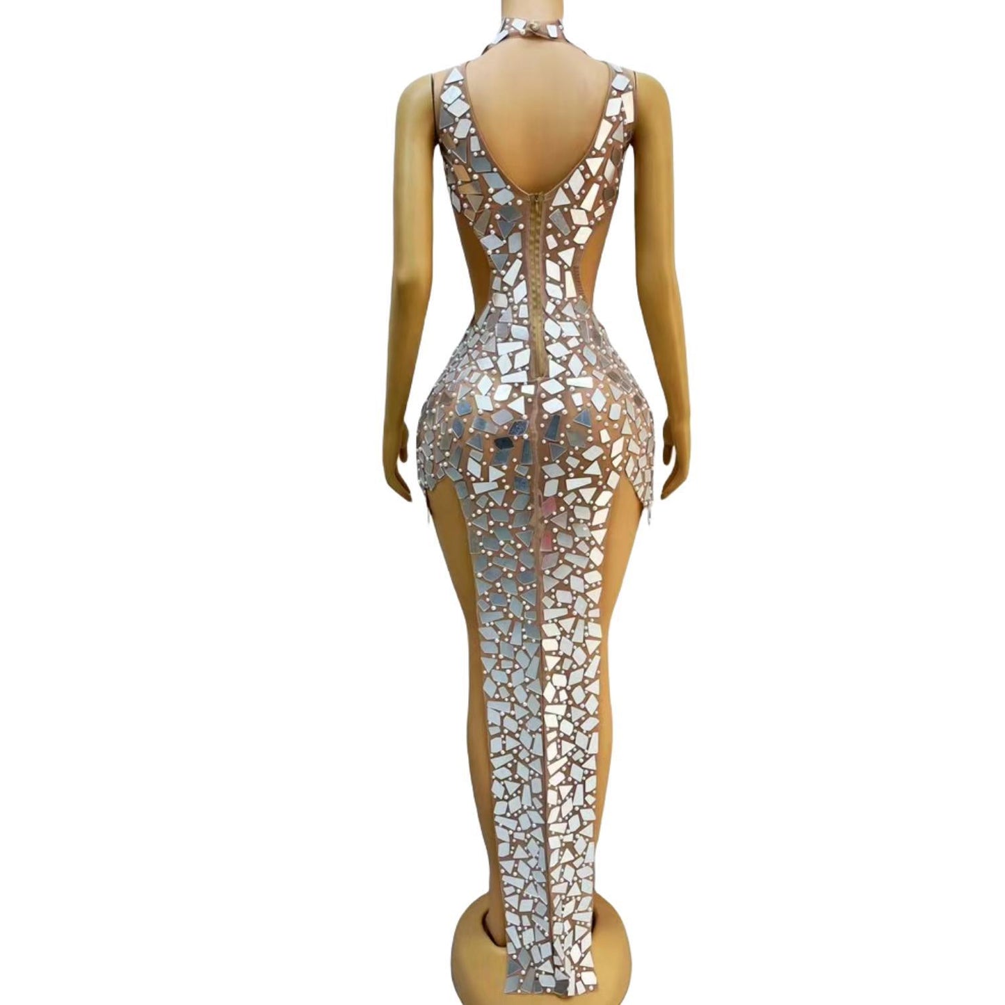 CELESINYI Zhenzhujing Crystal Pearl Mirror Gown