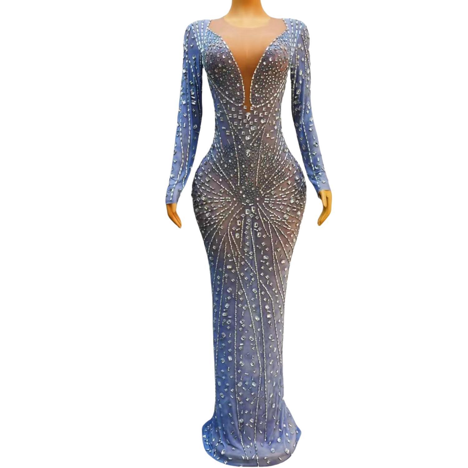 CELESINYI Yanhua Crystal Firework Gown (Grey)