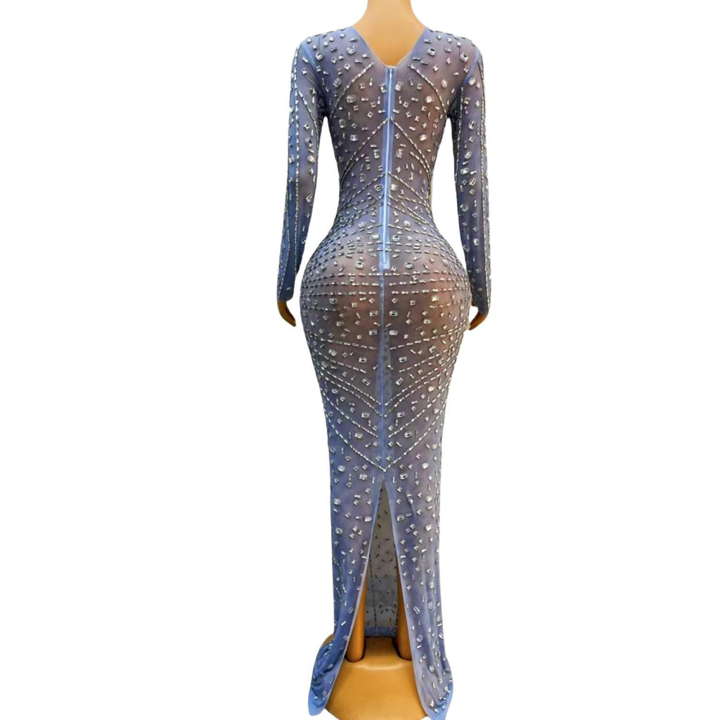 CELESINYI Yanhua Crystal Firework Gown (Grey)