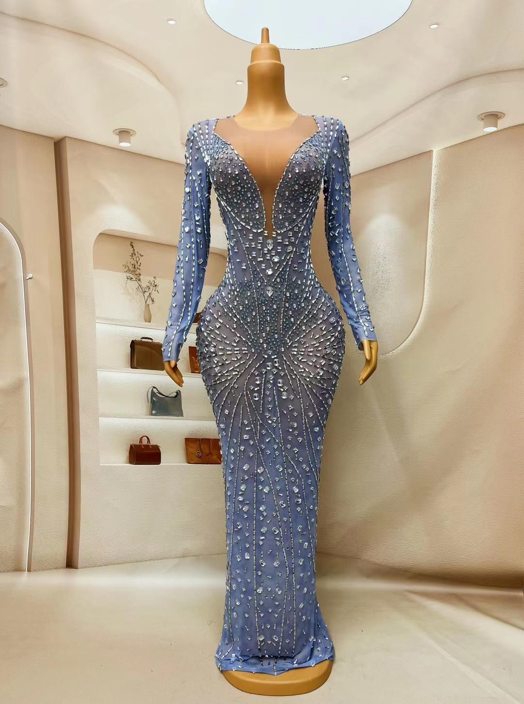 CELESINYI Yanhua Crystal Firework Gown (Grey)