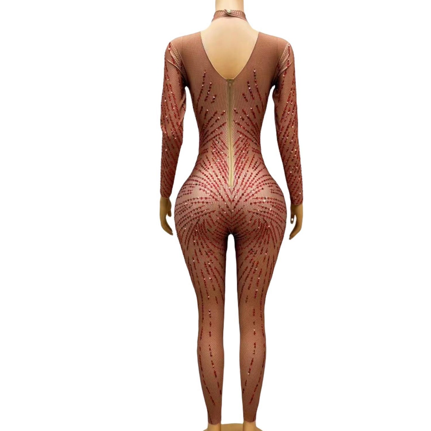 CELESINYI Hongyanhuaku Crystal Red Jumpsuit