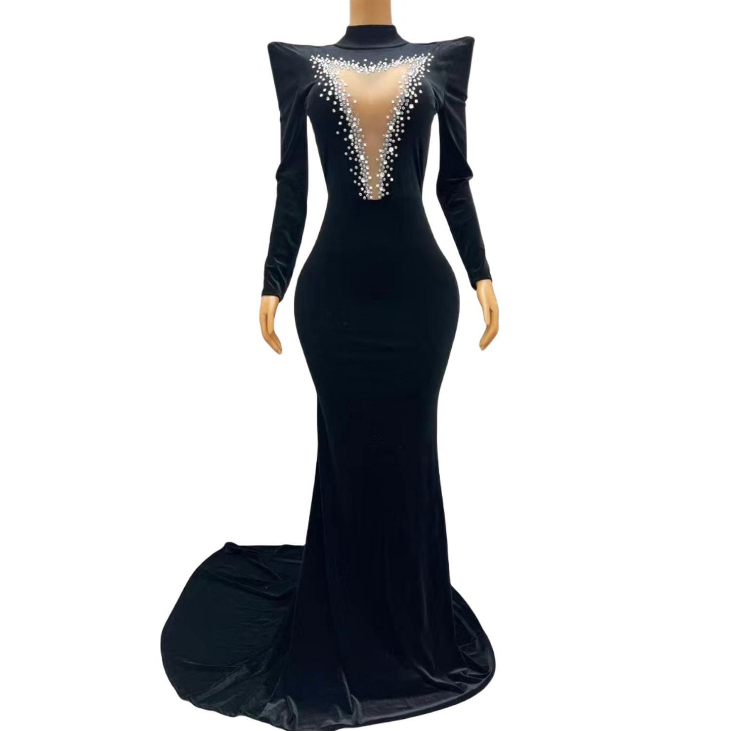CELESINYI Heirongcha Crystal Velvet Gown