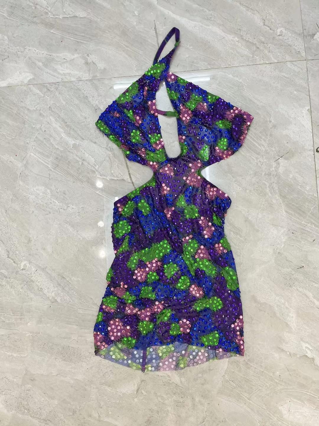 CELESINYI Qiqiaoban Crystal Psychedelic Bodysuit