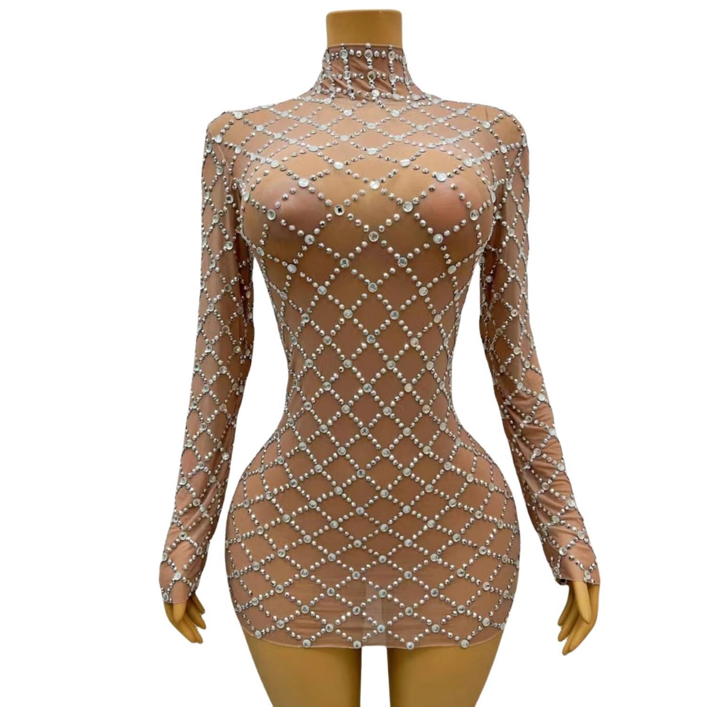 CELESINYI Caoge Crystal White Mermaid Gown