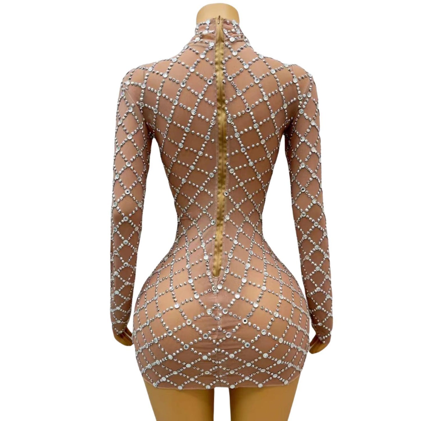 CELESINYI Caoge Crystal White Mermaid Gown