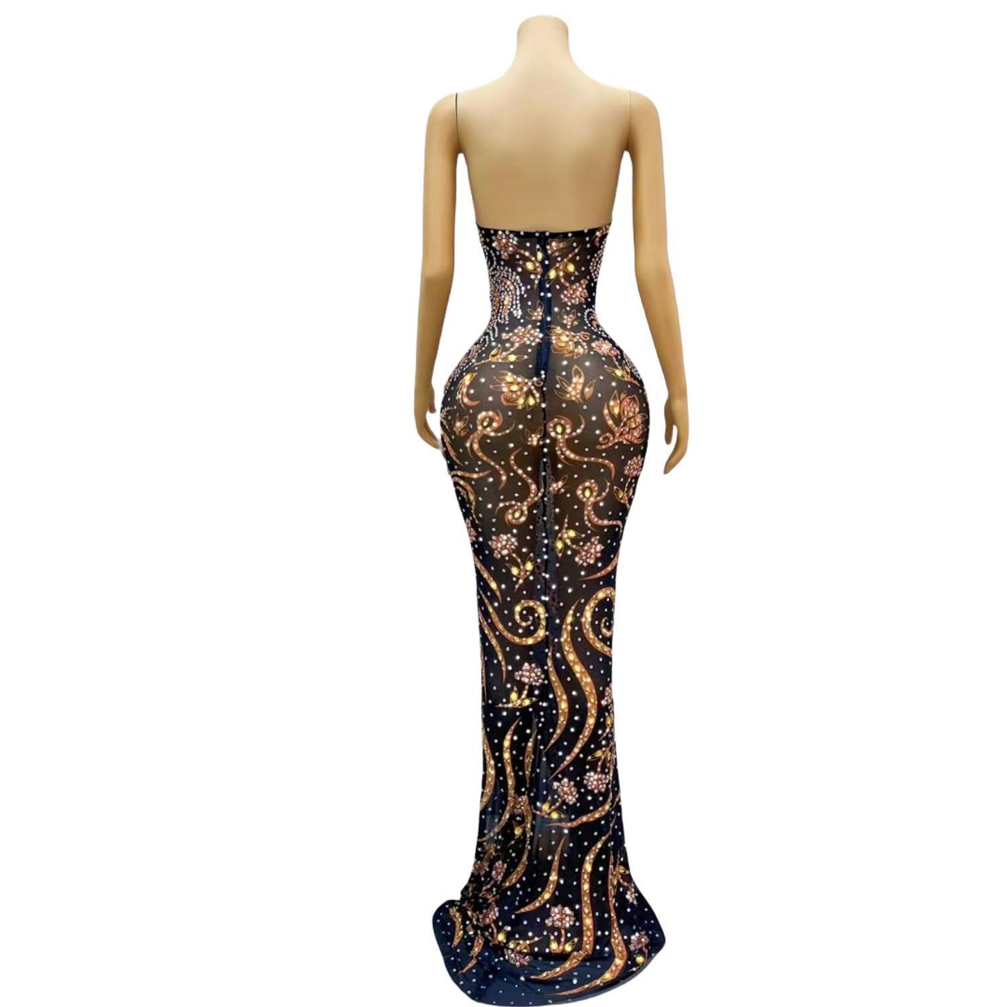 CELESINYI Fengqiuhuang Crystal Paisley Gown