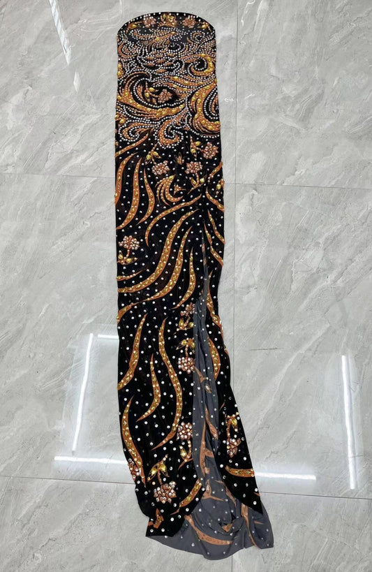 CELESINYI Fengqiuhuang Crystal Paisley Gown
