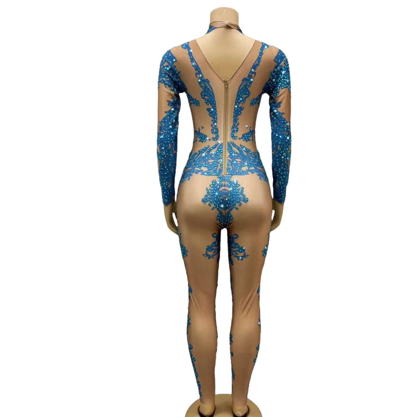 CELESINYI Geseputao Crystal Illusion Catsuit (Blue)