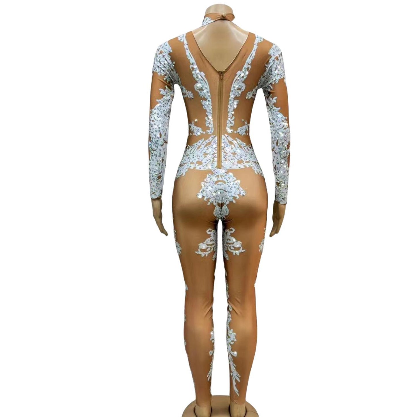 CELESINYI Geseputao Crystal Illusion Catsuit (White AB)