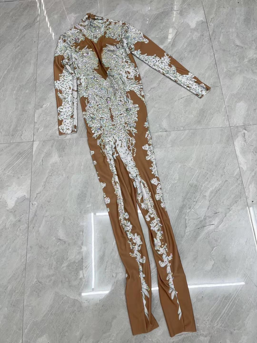 CELESINYI Geseputao Crystal Illusion Catsuit (White AB)