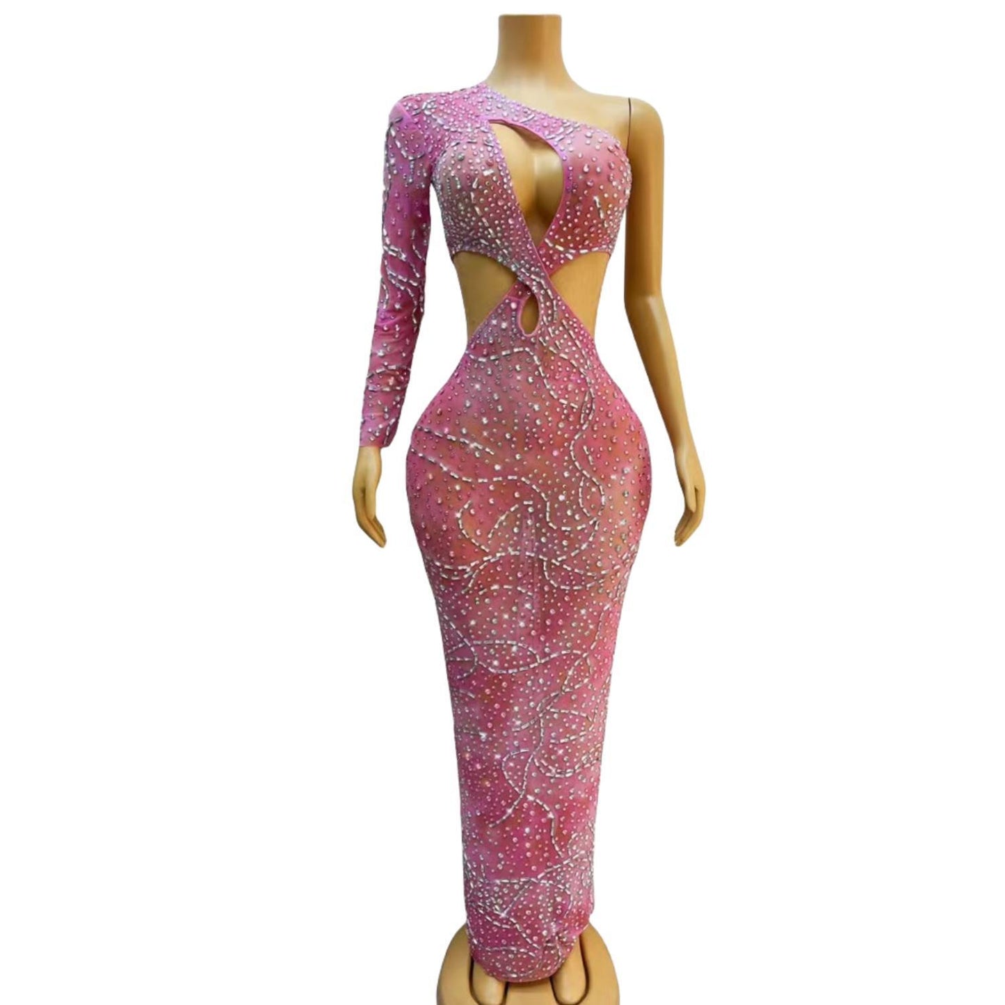 CELESINYI Sirong Crystal Lavender Gown