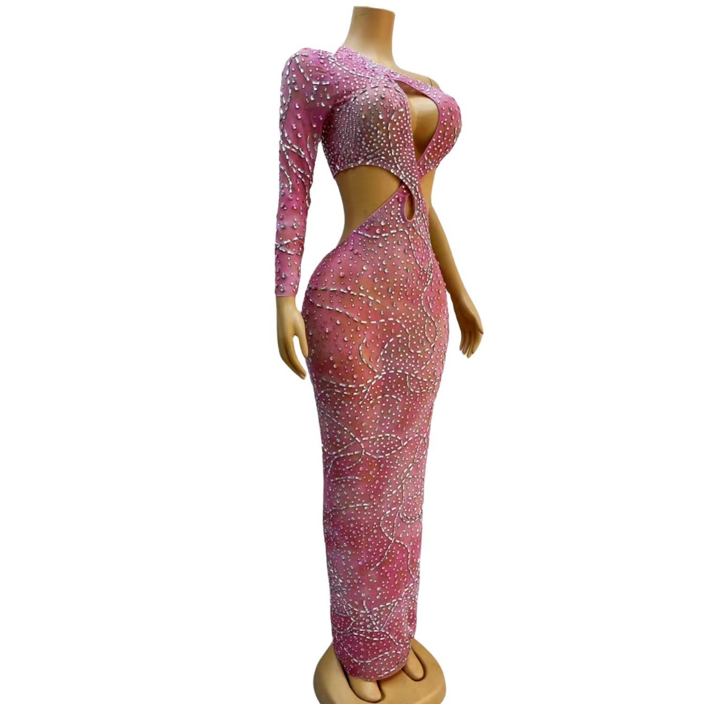 CELESINYI Sirong Crystal Lavender Gown
