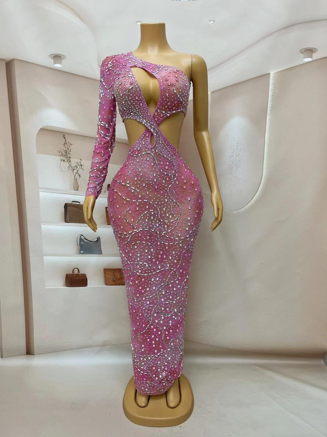 CELESINYI Sirong Crystal Lavender Gown