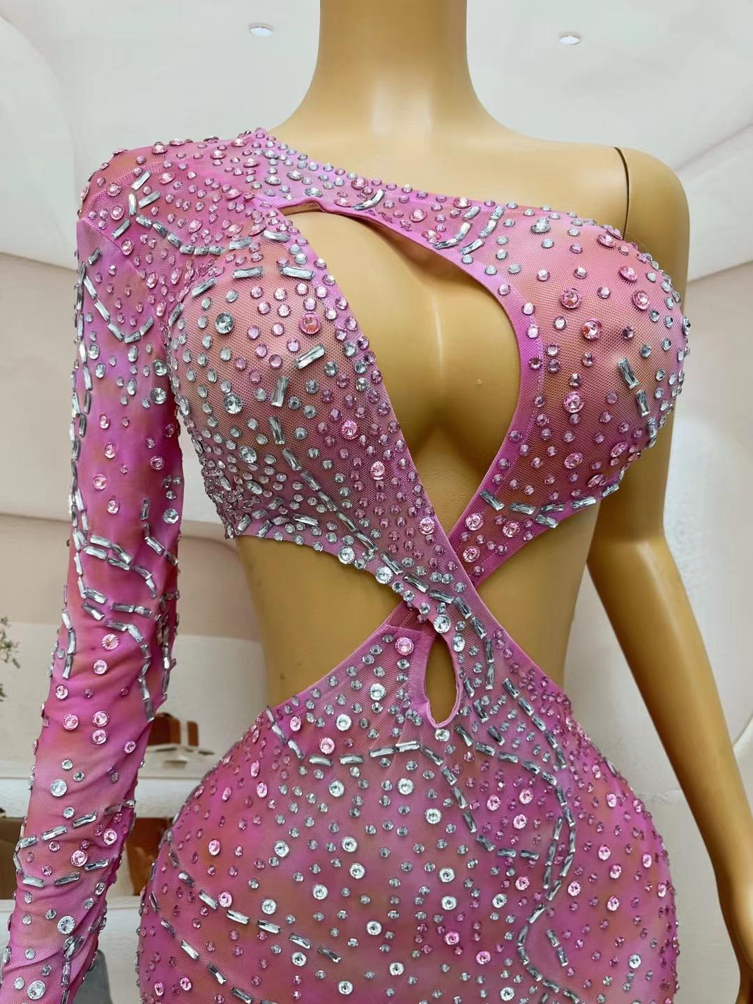 CELESINYI Sirong Crystal Lavender Gown