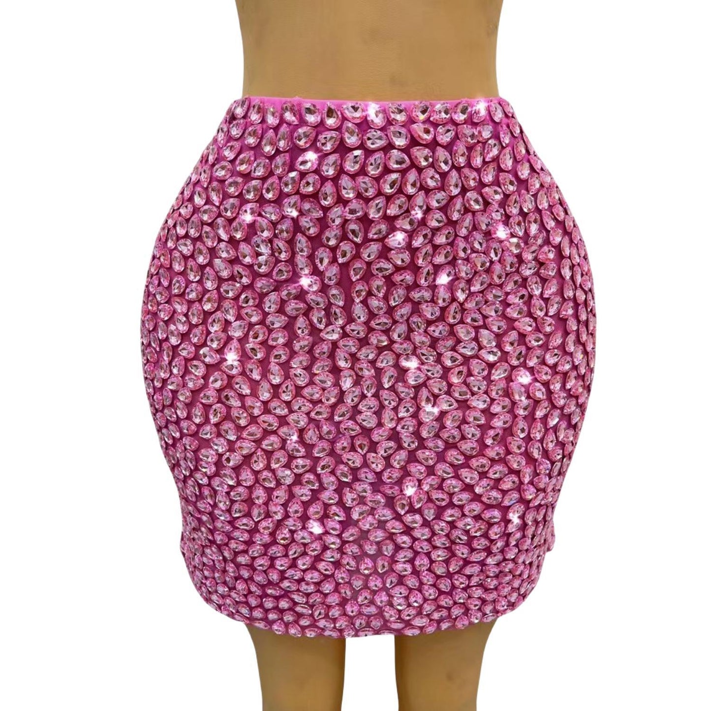 CELESINYI Shuidiqun Crystal Pink Mini Skirt