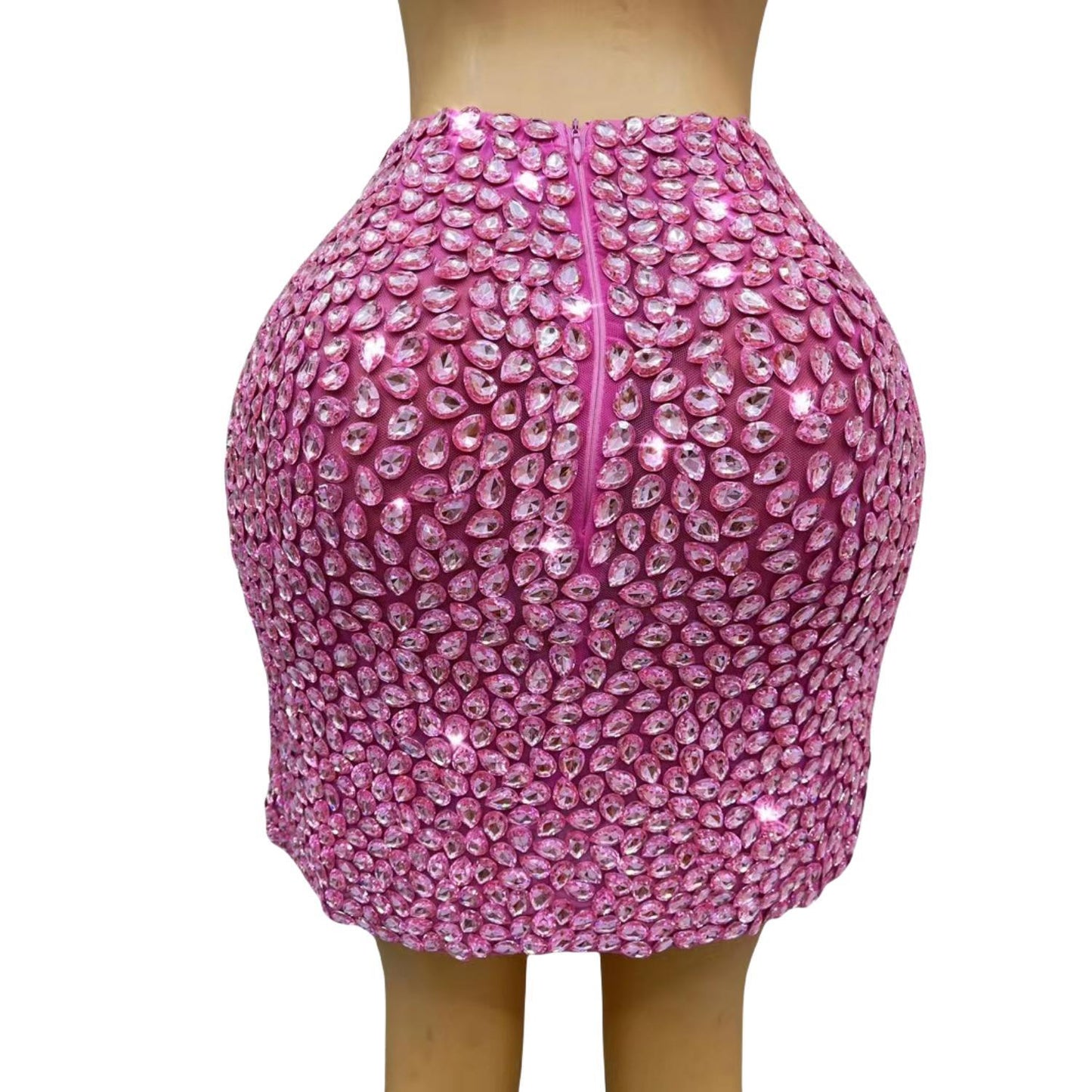 CELESINYI Shuidiqun Crystal Pink Mini Skirt