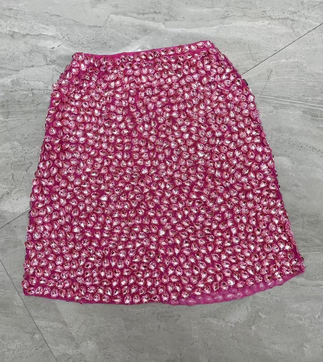 CELESINYI Shuidiqun Crystal Pink Mini Skirt