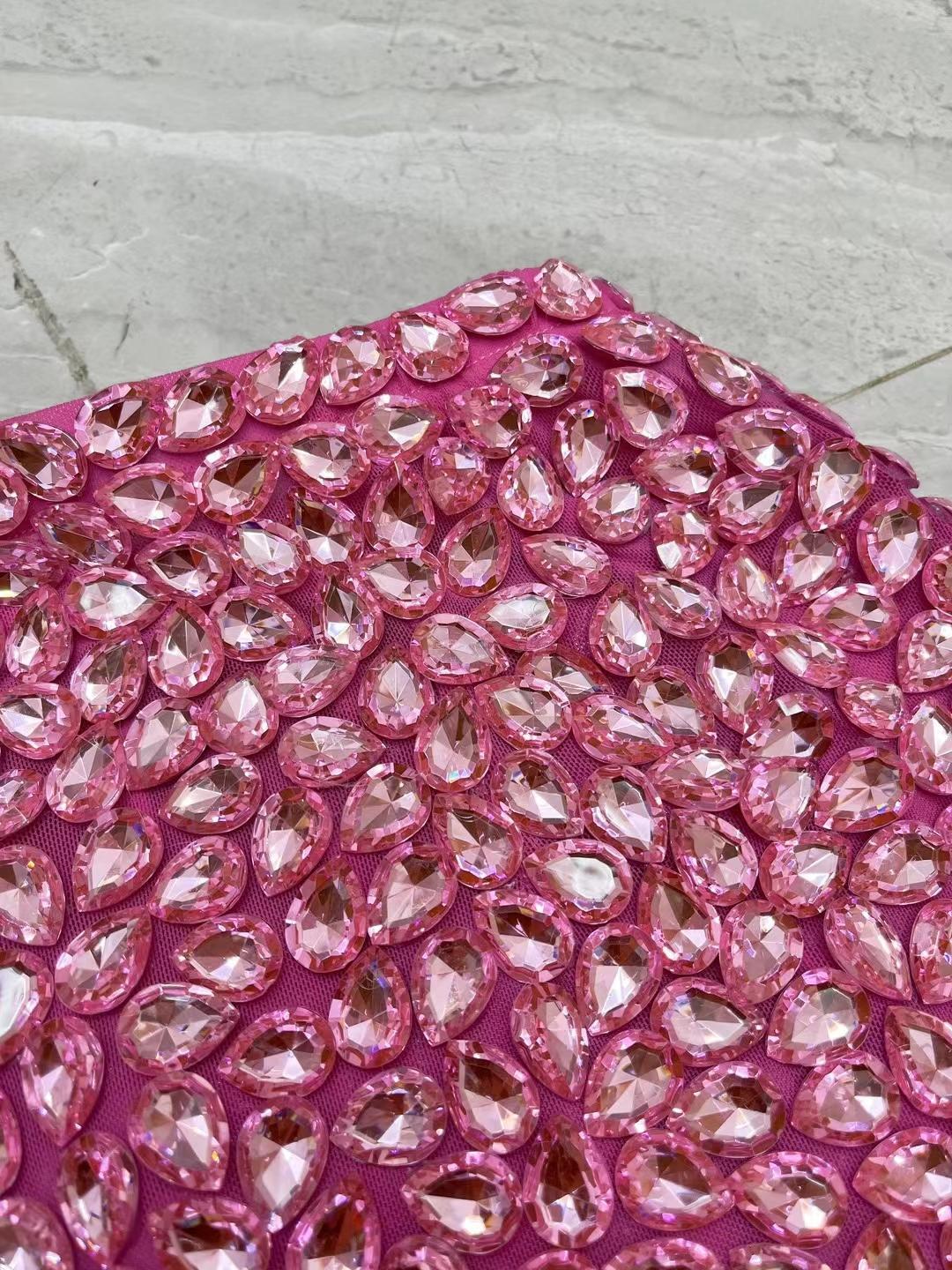 CELESINYI Shuidiqun Crystal Pink Mini Skirt