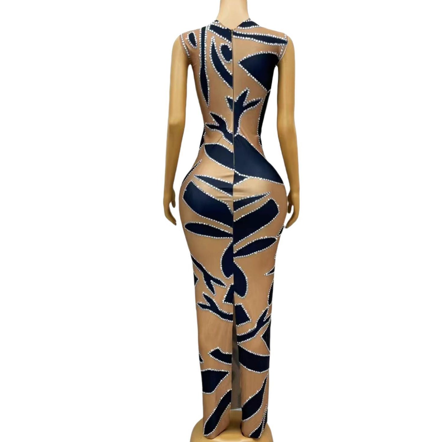 CELESINYI Henji Crystal Abstract Gown