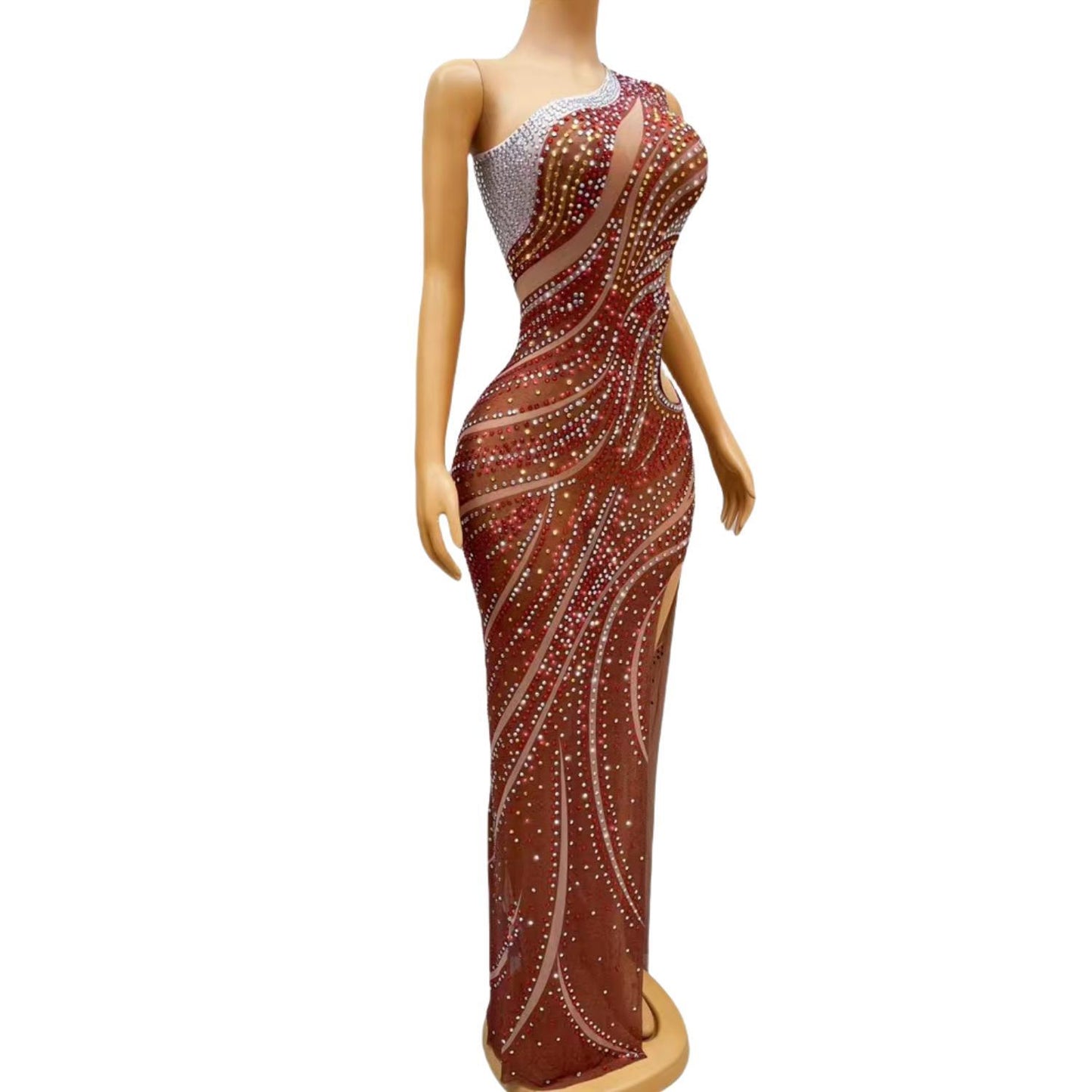 CELESINYI Manshanhong Crystal Wave Gown
