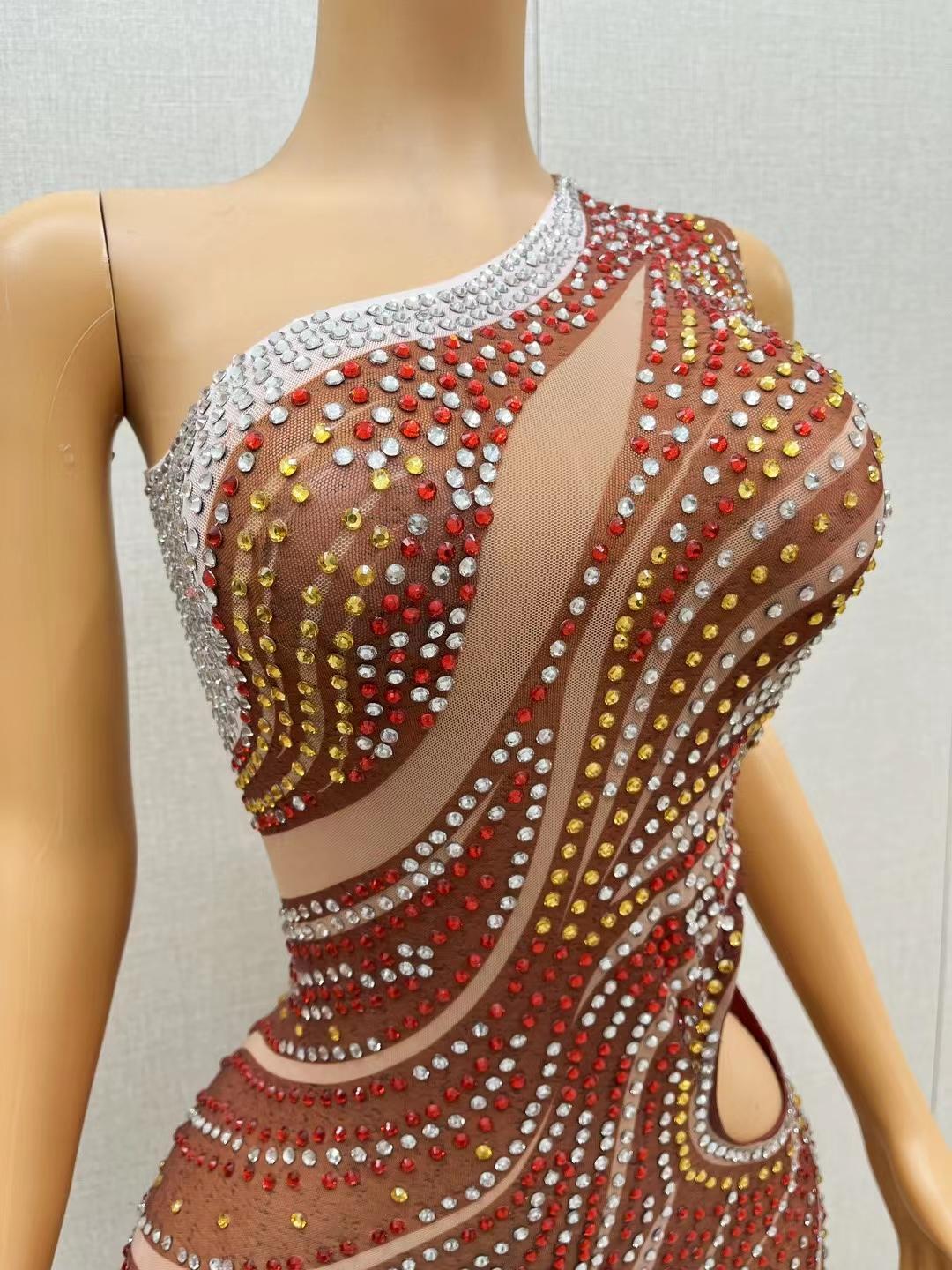 CELESINYI Manshanhong Crystal Wave Gown