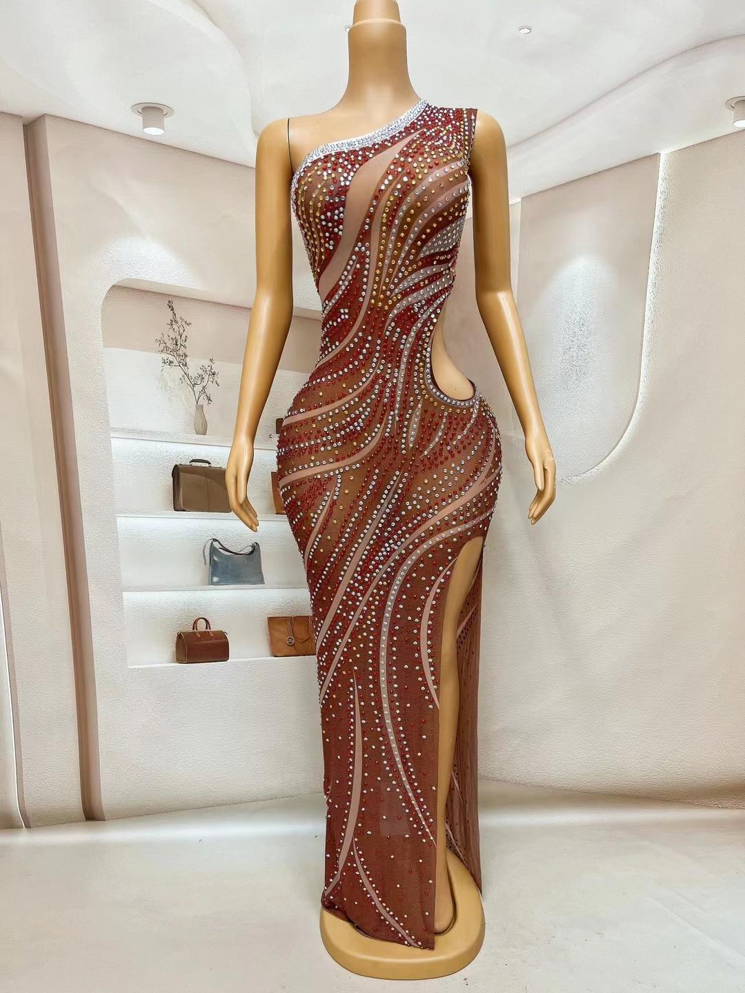 CELESINYI Manshanhong Crystal Wave Gown