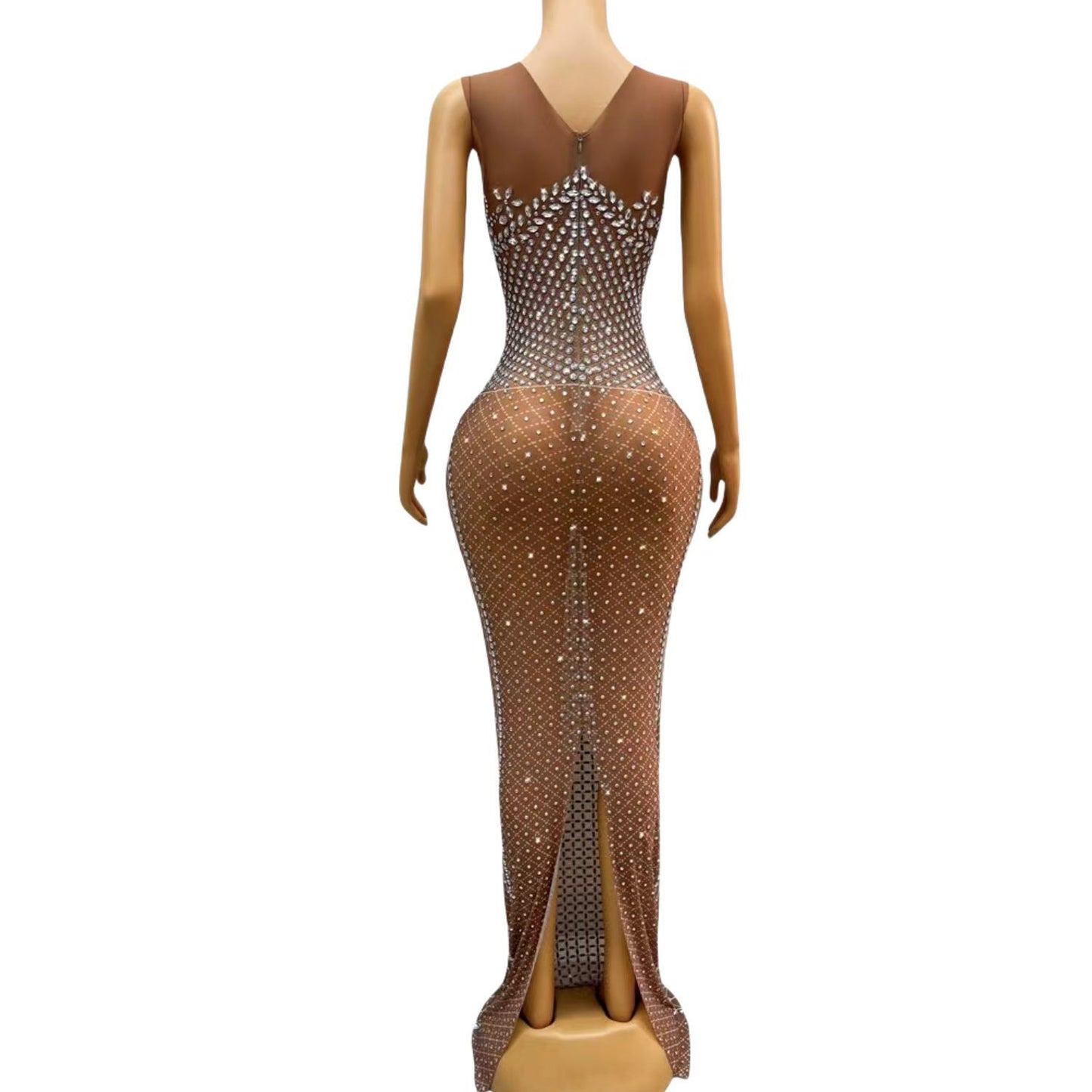 CELESINYI Baifudiao Crystal Floral Mermaid Gown