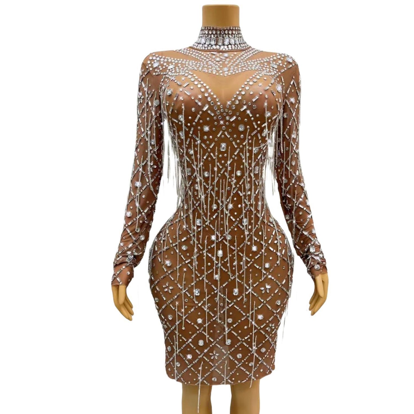 CELESINYI Yinghuochong Crystal Firefly Mini Dress