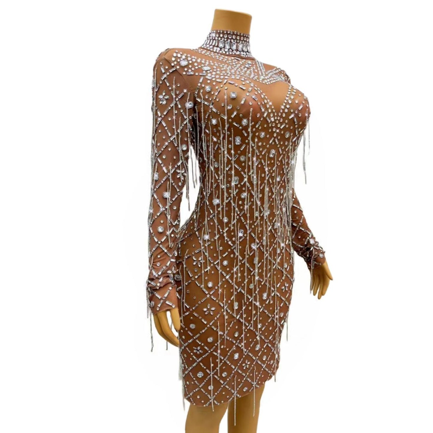CELESINYI Yinghuochong Crystal Firefly Mini Dress