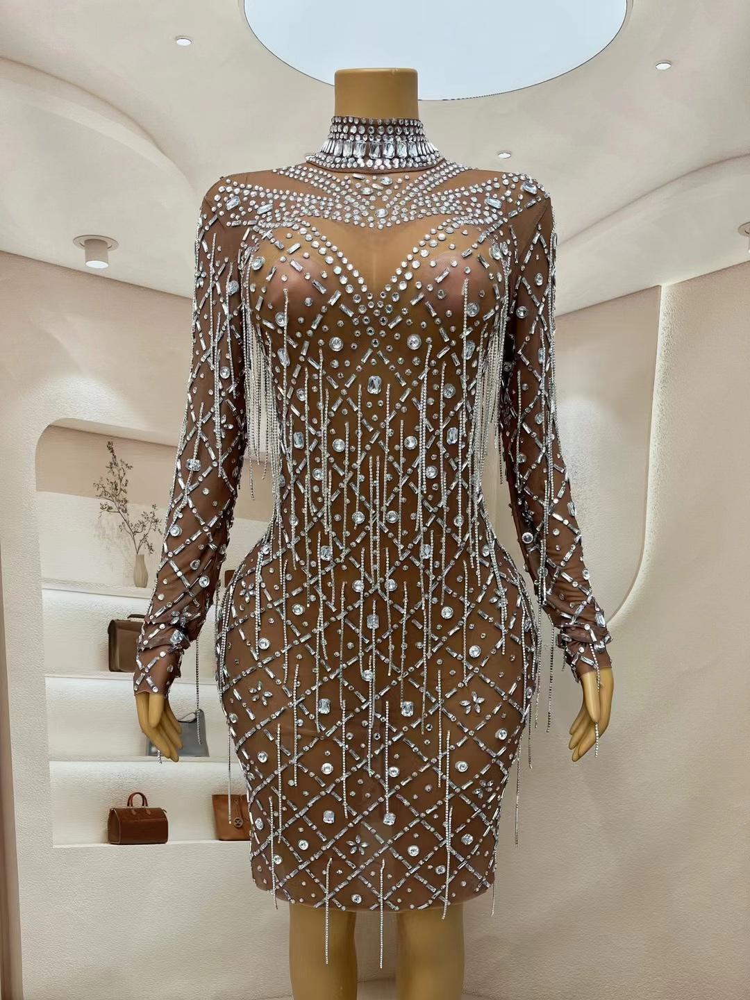 CELESINYI Yinghuochong Crystal Firefly Mini Dress