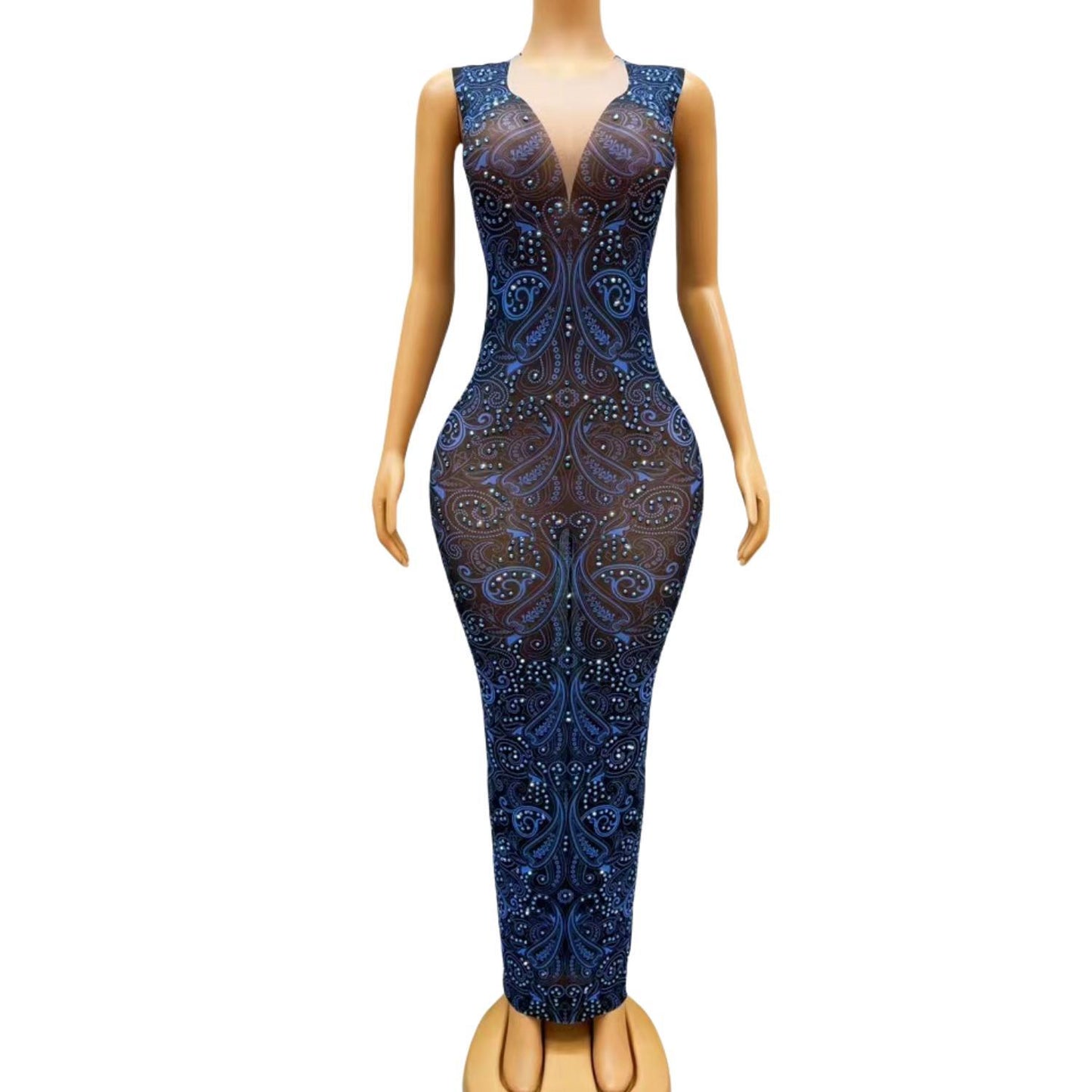 CELESINYI Lanlan Crystal Paisley Gown