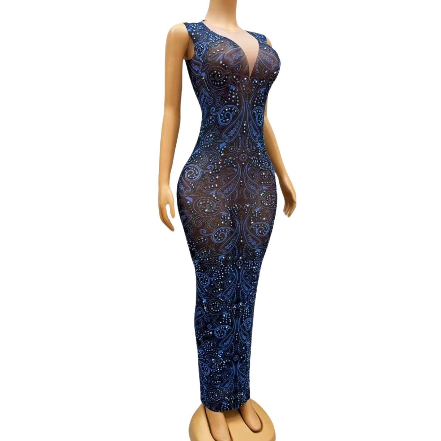 CELESINYI Lanlan Crystal Paisley Gown