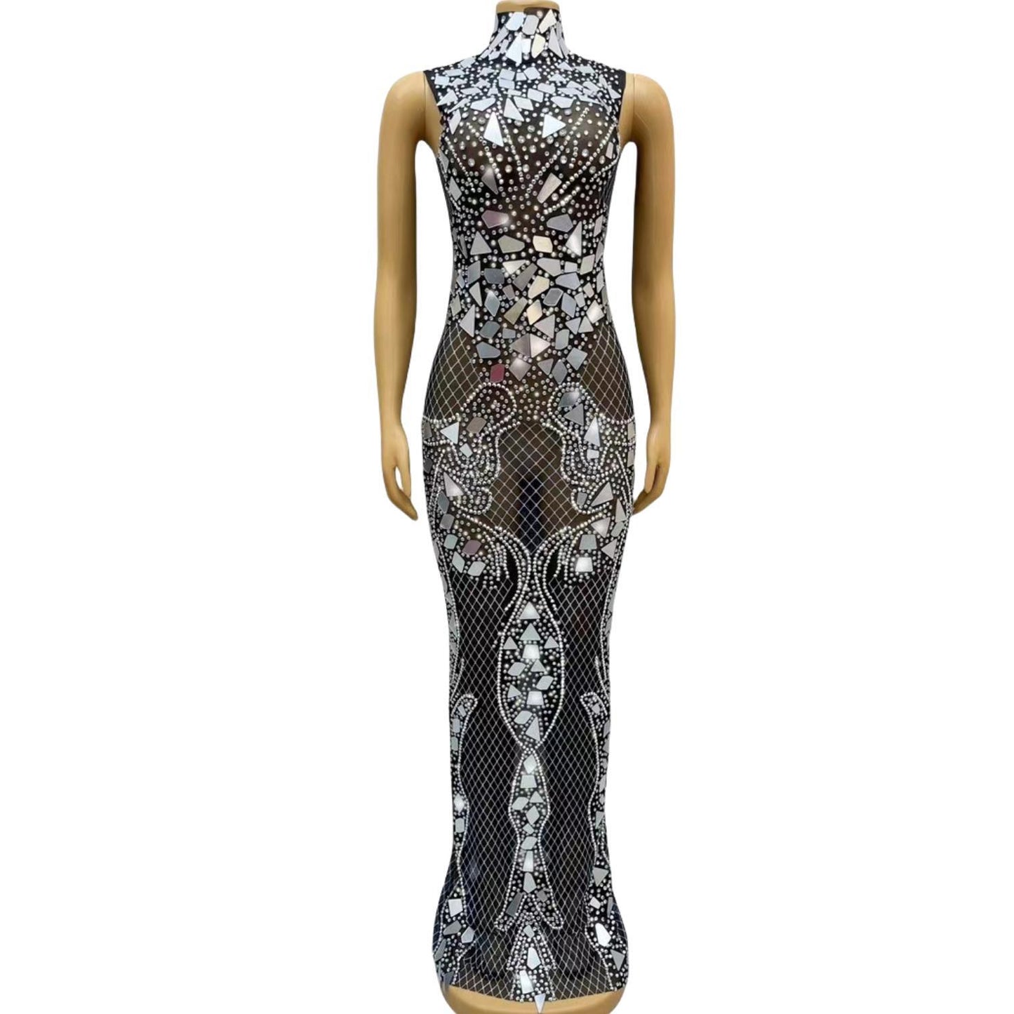 CELESINYI Wangpian Crystal Mirror Gown