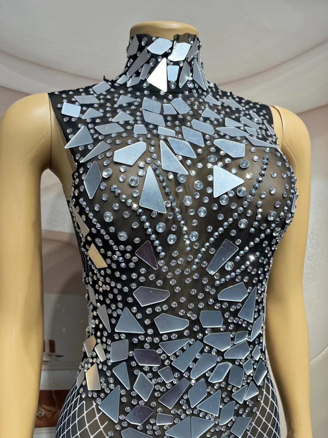 CELESINYI Wangpian Crystal Mirror Gown
