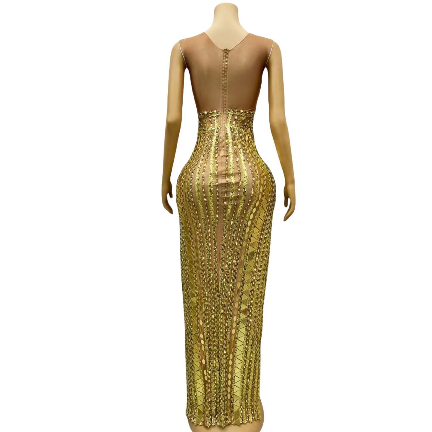 CELESINYI Jinzita Crystal Gold Gown