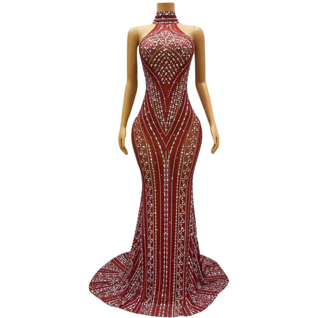 CELESINYI Zhusha Crystal Gown (Red)
