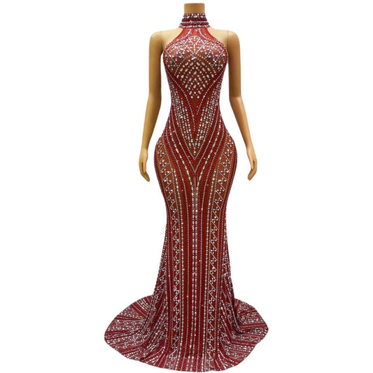 CELESINYI Zhusha Crystal Gown (Red)