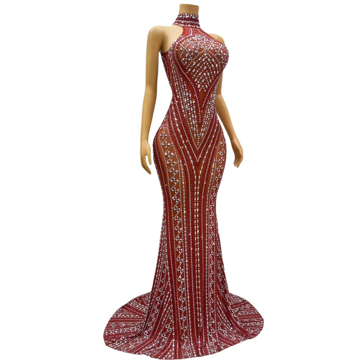 CELESINYI Zhusha Crystal Gown (Red)