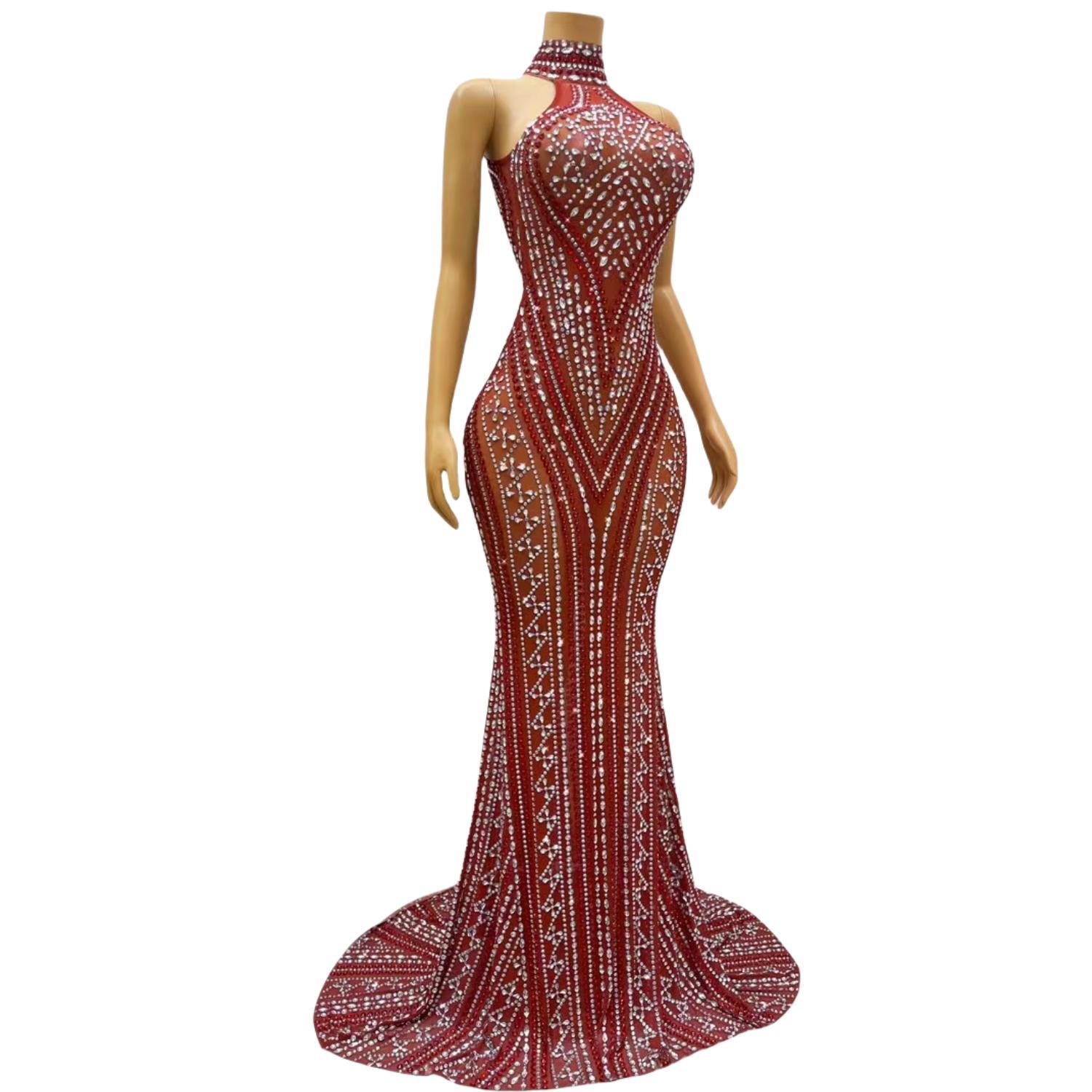 CELESINYI Zhusha Crystal Gown (Red)