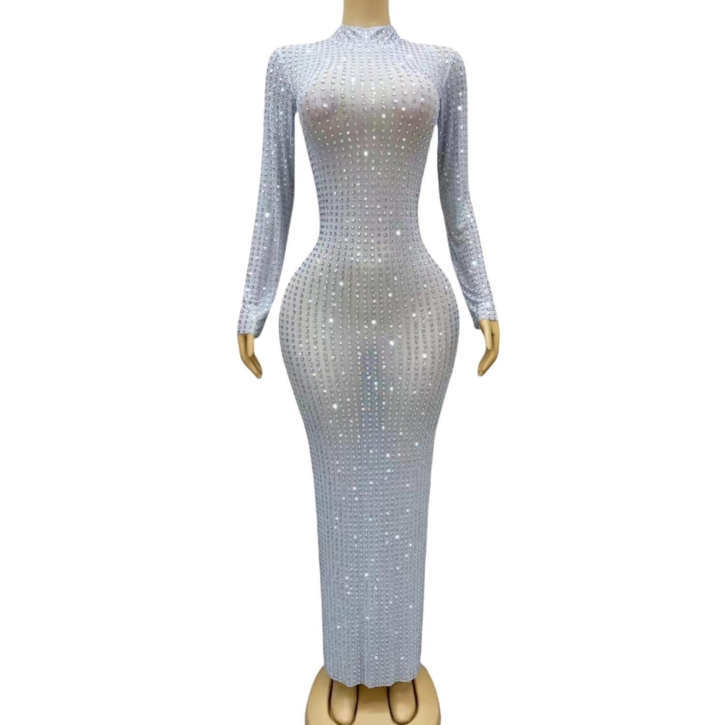 CELESINYI Zuanban Crystal Silver Gown