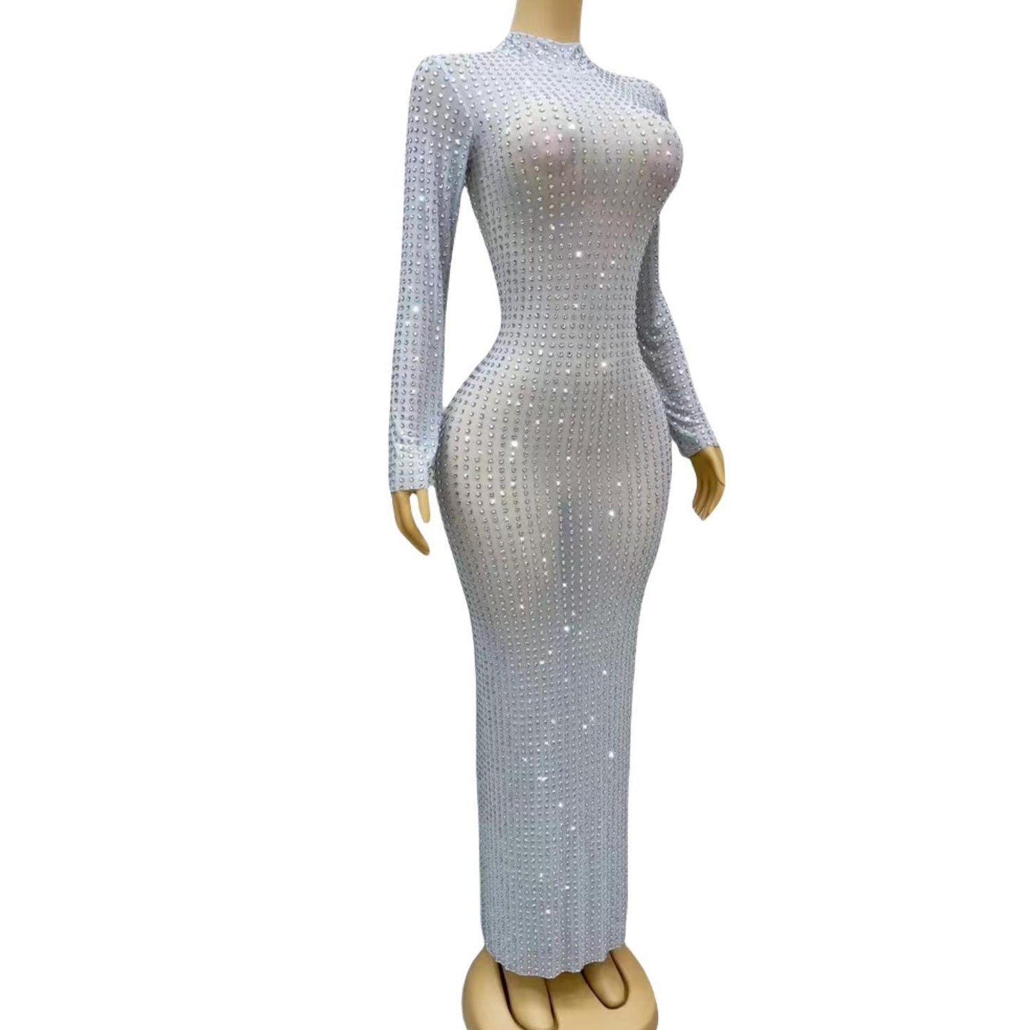CELESINYI Zuanban Crystal Silver Gown