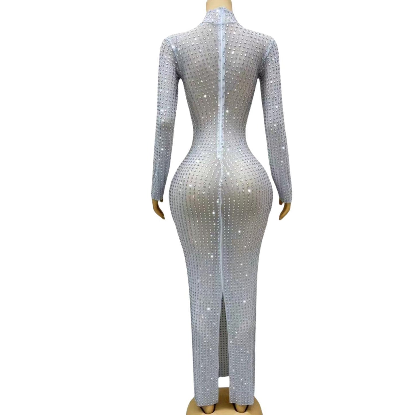 CELESINYI Zuanban Crystal Silver Gown